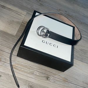 kids L gucci belt in silver